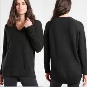 Athleta Hanover Black V Neck Sweater